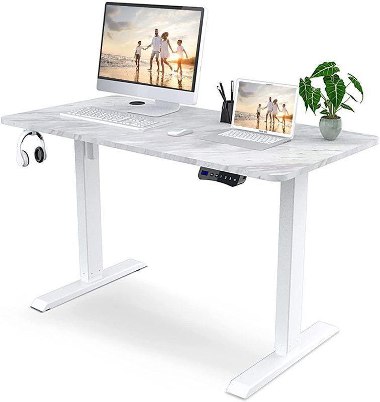 Photo 1 of Win Up Time Height Adjustable Standing Desk Shelf - Sit Stand Computer Desk Frame & Top