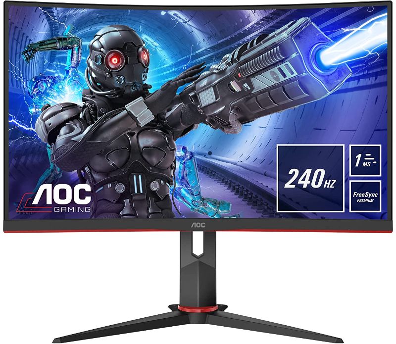 Photo 1 of AOC C32G2ZE 32" Curved Frameless Gaming Monitor, Full HD 1920x1080, VA, 0.5ms 240Hz, AMD FreeSync Premium, DP/HDMI/VGA, VESA, 3-3-1 Re-Spawn Program