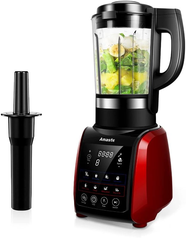 Photo 1 of Amaste Blender, Blender for kitchen, 1200W High Power Hot and Cold Blender with Timer, Glass Countertop Smoothie Blender 64 OZ for Crushing Ice, Frozen Dessert, Soup, Fish
