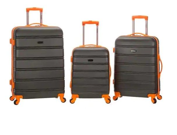Photo 1 of **MISSING ONE UNIT** ROCKLAND Melbourne 3-Piece Hardside Spinner Luggage Set, Charcoal
