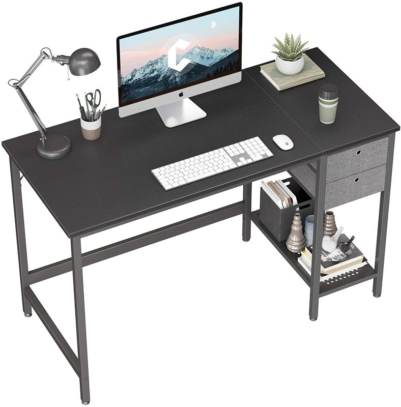 Photo 1 of Cubiker Computer Home Office Desk with Drawers, 47 Inch Small Desk Study Writing Table, Modern Simple PC Desk, Black
