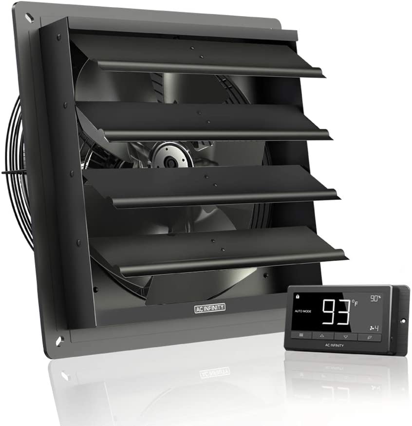 Photo 1 of AC Infinity AIRLIFT T14, Shutter Exhaust Fan 14" with Temperature Humidity Controller, EC Motor - Wall Mount Ventilation and Cooling for Sheds, Attics, Workshops
MISSING CONTROLLER