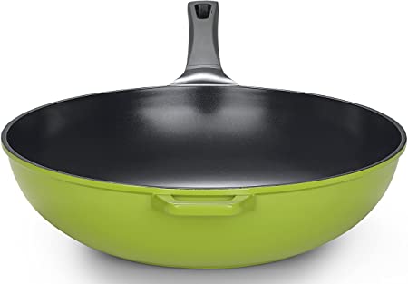 Photo 1 of 14" Green Earth Wok by Ozeri, with Smooth Ceramic Non-Stick Coating (100% PTFE and PFOA Free)