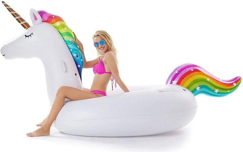 Photo 1 of Jasonwell Giant Inflatable Unicorn Pool Float Floatie Ride On with Fast Valves 
