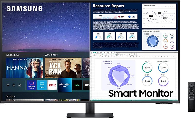 Photo 1 of Samsung M70 Smart Monitor, 43 Inch 4K Monitor, Computer Monitor, Smart TV Apps, Microsoft 365, 4K Monitor (LS43AM702UNXZA)
