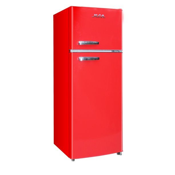 Photo 1 of **MINOR DAMAGE** RCA 7.5 Cu. Ft. Top Freezer Refrigerator in Red - RETRO, RFR786
