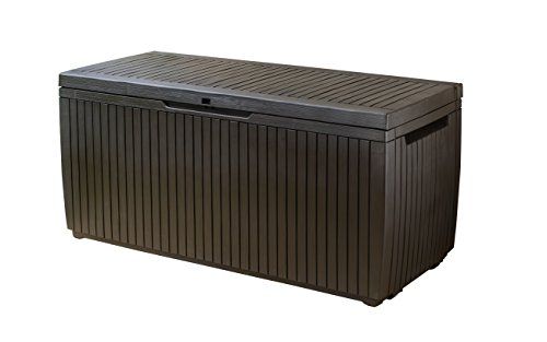 Photo 1 of **MINOR DAMAGE** Keter Cushion Box, Rainproof, Balcony Springwood Cushion Storage Box, Brown, 123 x 53.5 x 57 cm, 305 L, 17202488
