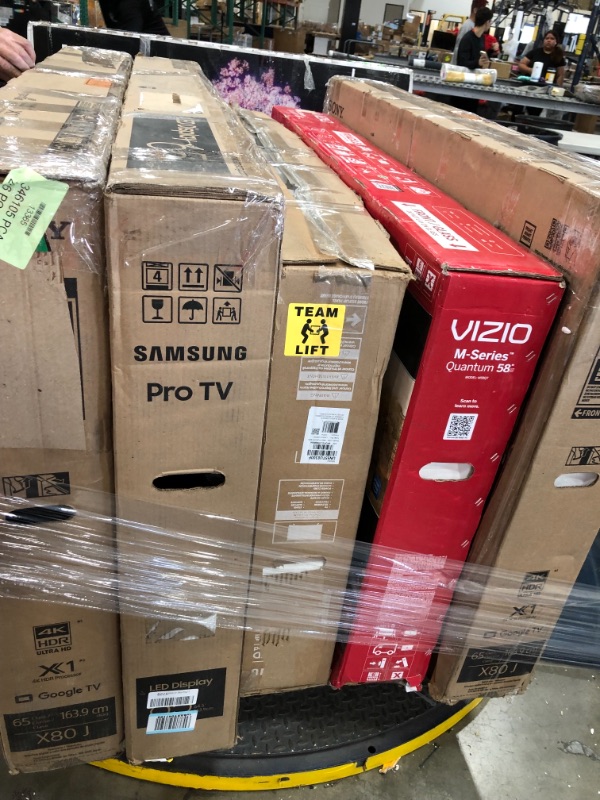 Photo 1 of MIXED PALLET OF DAMAGED TV**MIXED SIZES**NO REFUNDS