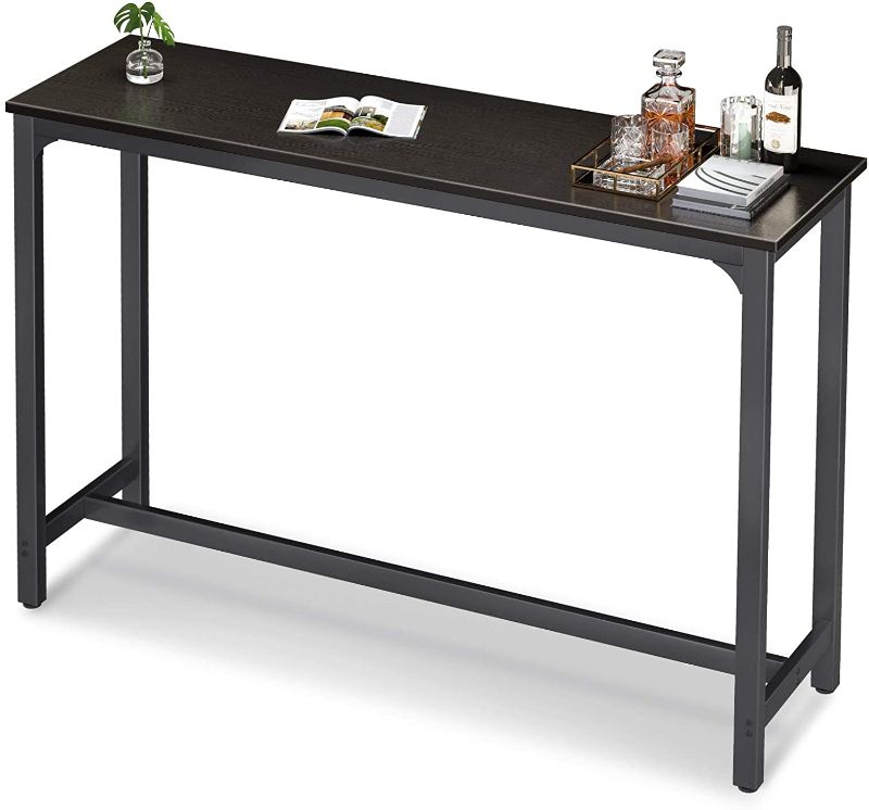 Photo 1 of **MINOR SCRATCHES** ODK 55" Bar Table, Bar Height Pub Table, Rectangle High Top Kitchen & Dining Tables with Sturdy Legs & Easy-to-Clean Top & 10 Min Quick Assembly, Indoor use, Black
