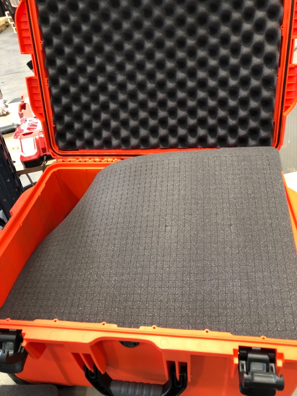 Photo 4 of **MISSING HARDWARE TO ONE WHEEL** Nanuk 960 Waterproof Hard Case with Wheels and Foam Insert - Orange
