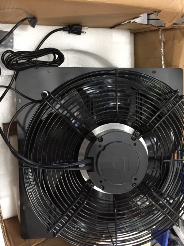 Photo 3 of **MISING PARTS**MINOR DAMAGE** AC Infinity AIRLIFT T16, Shutter Exhaust Fan 16" with Temperature Humidity Controller, EC Motor - Wall Mount Ventilation and Cooling for Sheds, Attics, Workshops
