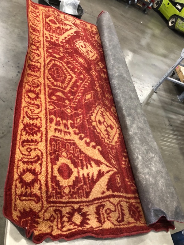 Photo 1 of 7x10 ft red/gold rug (Unknown brand/style) 