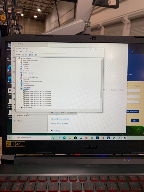 Photo 1 of Acer Nitro 5 Gaming Laptop, 10th Gen Intel Core i5-10300H,NVIDIA GeForce GTX 1650 Ti, 15.6" Full HD IPS 144Hz Display, 8GB DDR4,256GB NVMe SSD,WiFi 6, DTS X Ultra,Backlit Keyboard,AN515-55-59KS