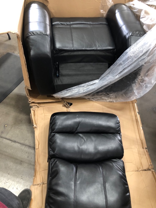 Photo 1 of 30 BY 36 BY 42 IN RECLINER LEATHER STYLE BLACK