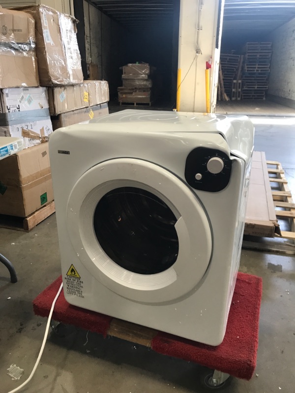 Photo 6 of ***DAMAGE SHOWN IN PICTURE*** Panda 24 in. 3.22 Cu. Ft. Vented Compact Portable Electric Dryer in White
