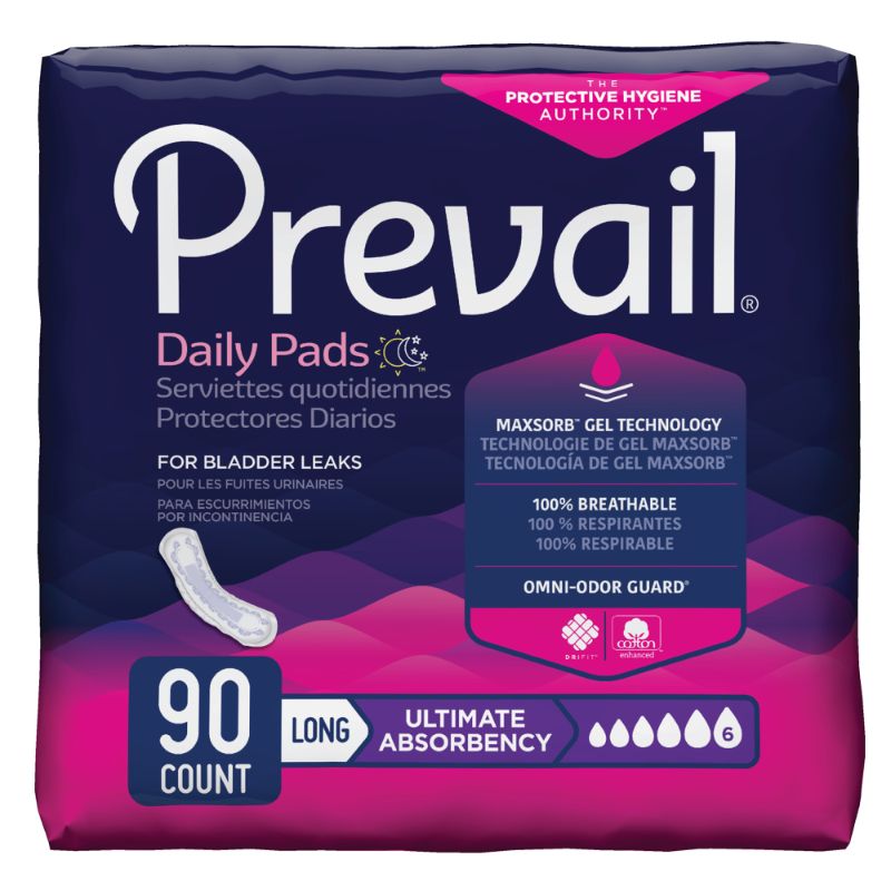 Photo 1 of ***FACTORY PACKAGED*** Prevail Women's Ultimate- Long Incontinence Pads, 90 Count
