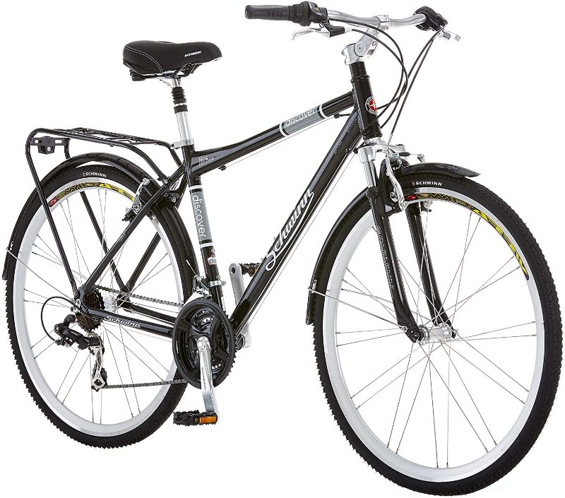 Photo 1 of ***BOTH WHEELS ARE DAMAGE*** 
Schwinn Discover Hybrid Bike for Men and Women, 21-Speed, 28-Inch Wheels, Multiple Colors
