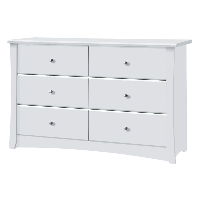 Photo 1 of **INCOMPLETE, HARDWARE LLOOSE IN BOX*** Storkcraft Crescent 6 Drawer Dresser White
