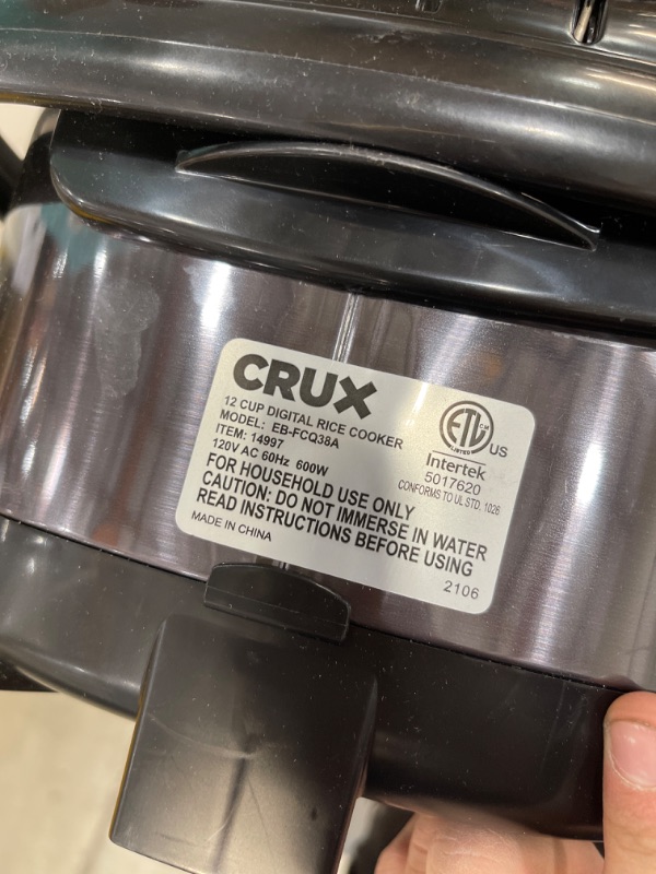 Photo 3 of **TESTED, WORKS*** Crux 12 Cup Non-Induction Rice Cooker, Multi-Cooker, Food Steamer, Slow Cooker, Stewpot, Easy One-Pot Healthy Meals, Dishwater Safe, Non-Stick Bowl, B
