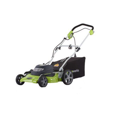 Photo 1 of ***DAMAGE SHOWN IN PICTURE**** GreenWorks 25022 20" 12-Amp Electric Push Button Start Walk Behind Lawn Mower"
