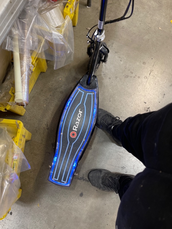 Photo 1 of ***TESTED, WORKS*** Razor - E100 Glow Electric Scooter W/10 Mph Max Speed - Black/Blue
