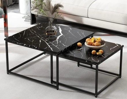 Photo 1 of ***SIMILAR TO PHOTO** WHITE MARBLE URRACA FURNITURE 2 FITTING SQUARE COFFEE TABLE