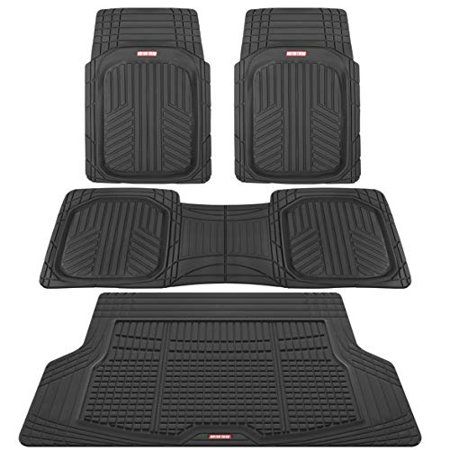Photo 1 of ***FACTORY PACKAGED*** Motor Trend Premium FlexTough All-Protection Cargo Liner - DeepDish Front & Rear Mats Combo Set - W/ Traction Grips, Black
