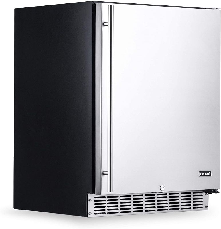 Photo 1 of (NON-FUNCTIONAL EXHAUST; MAJOR DENTS; PUNCTURED TOP; DOOR DOES NOT FULLY SHUT)
NewAir 24" Outdoor Beverage Refrigerator With Weatherproof Stainless Steel and Auto-Closing Fridge Door