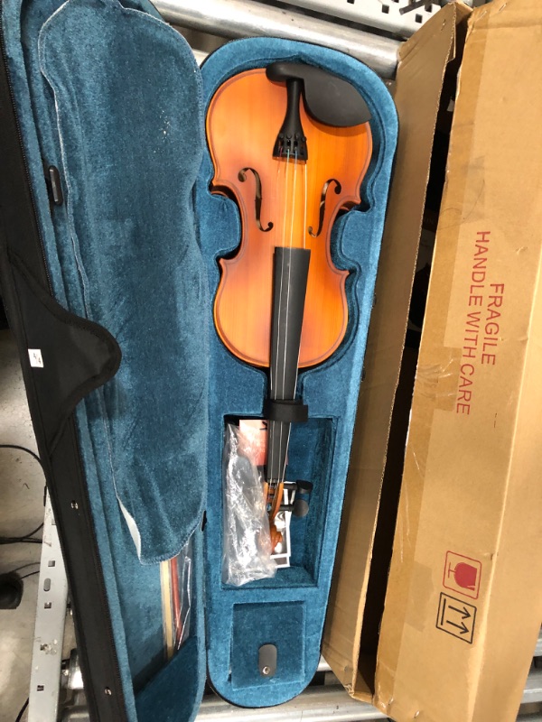 Photo 2 of PARTS ONLY, ?Mendini By Cecilio Violin For Kids & Adults - 3/4 MV300 Satin Antique Violins, Student or Beginners Kit w/Case, Bow, Extra Strings, Tuner, Lesson Book - Stringed Musical Instruments
