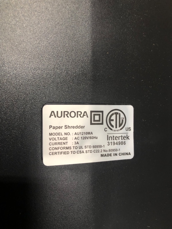 Photo 4 of Aurora AU1210MA Professional Grade High Security 12-Sheet Micro-Cut Paper/ CD and Credit Card/ 60 Minutes Continuous Run Time Shredder