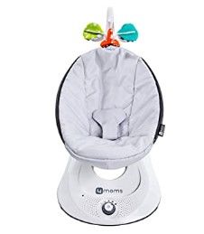 Photo 1 of 4moms rockaRoo Baby Swing, Compact Baby Rocker with Front to Back Gliding Motion, Smooth, Nylon Fabric, Grey Classic