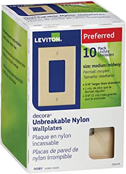 Photo 1 of 2 BOX BUNDLE
Leviton Decora Ivory 1 Gang Thermoplastic Nylon Rocker Wall Plate 10 pk
