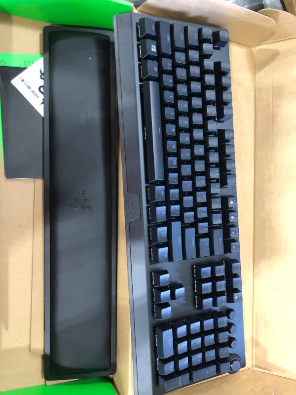 Photo 2 of **MISSING POWER CORD**Razer BlackWidow V3 Mechanical Gaming Keyboard: Green Mechanical Switches - Tactile & Clicky - Chroma RGB Lighting - Compact Form Factor - Programmable Macro Functionality, Classic Black
