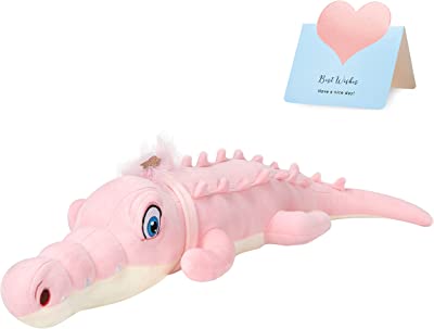 Photo 1 of CozyWorld Pink Alligator Stuffed Animal Crocodile Hugging Pillow Soft Realistic Wildlife Plush Toy Adorable Cushion Gift for Kids , 31.5
