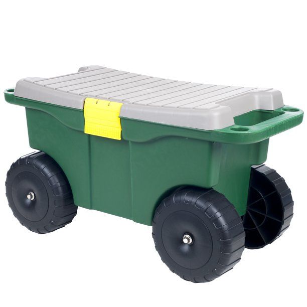 Photo 1 of 20" Plastic Garden Storage Cart &amp; Scooter by Pure Garden
