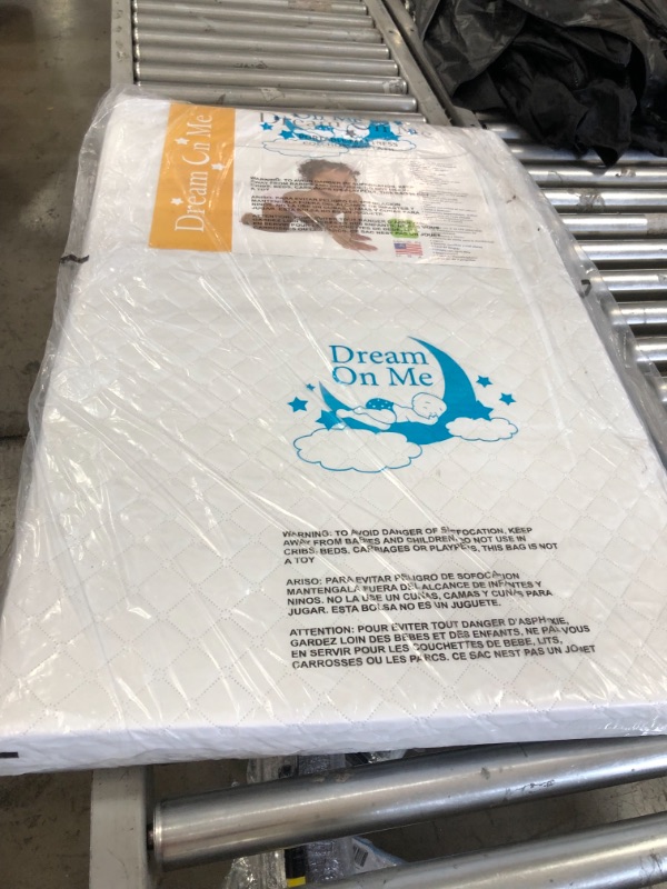 Photo 2 of Dream On Me, Holly 3” Fiber Portable Crib Mattress I Waterproof I Greenguard Gold Certified, White 38"L x 24"W x 3"T

