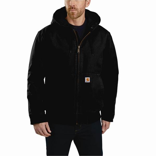 Photo 1 of Carhartt Men's Washed Duck Active Jacket, Medium, Black
