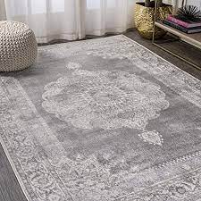 Photo 1 of JONATHAN Y MDP403E-8 Rosalia Cottage Medallion Indoor Area Rug Vintage Bohemian Easy Cleaning Bedroom Kitchen Living Room Non Shedding, 8 ft x 10 ft, Gray/Dark Gray
