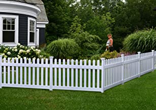 Photo 1 of 3 ft. x 6 ft. Newport Picket Fence W/Post and No-Dig Steel Pipe Anchor Kit