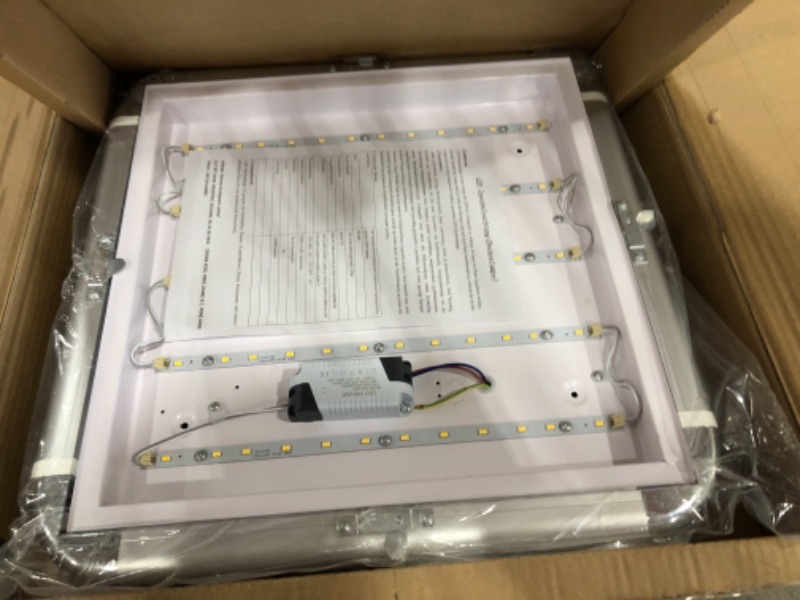 Photo 1 of 17.7 in. 1-Light White Acrylic Ceiling Light Flush Mount

