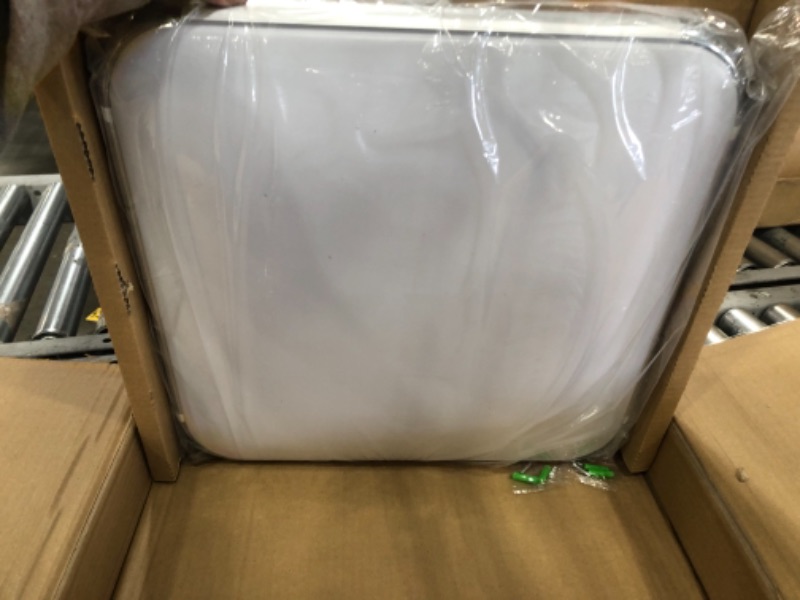 Photo 1 of 17.7 in. 1-Light White Acrylic Ceiling Light Flush Mount
