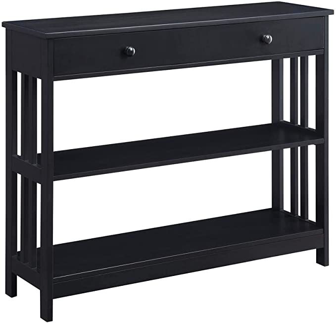 Photo 1 of Convenience Concepts Mission 1 Drawer Console Table, Black
