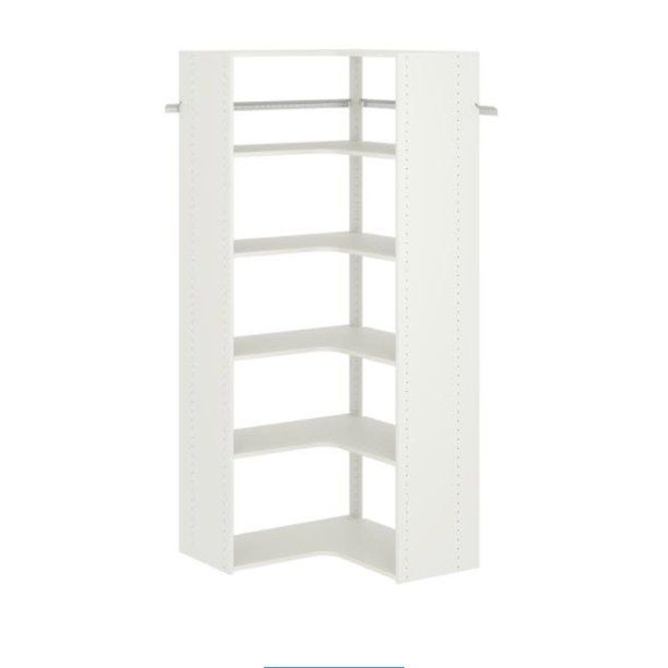 Photo 1 of  Corner closet White Wall-Mounted Closet System Organizer