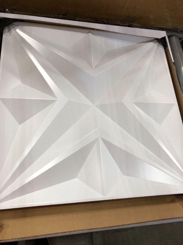 Photo 1 of Art3d Textures 3D Wall Panels White Diamond Design Pack of 12 Tiles 32 Sq Ft (PVC)
