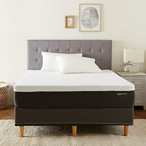 Photo 1 of Amazon Basics Cooling Gel Infused Firm Support Latex-Feel Mattress, CertiPUR-US Certified - Queen Size, 12 inch
