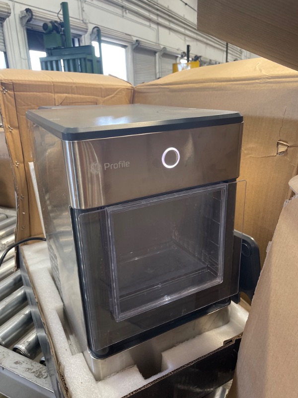 Photo 2 of GE Profile Opal | Countertop Nugget Ice Maker with Side Tank | Portable Ice Machine Makes up to 24 Lbs. of Ice per Day | Stainless Steel Finish
