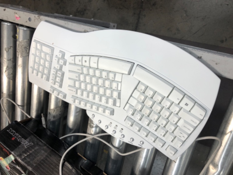 Photo 2 of Perixx PERIBOARD-512 Wired Ergonomic Natural Split Keyboard with 7 Multimedia Keys, White
