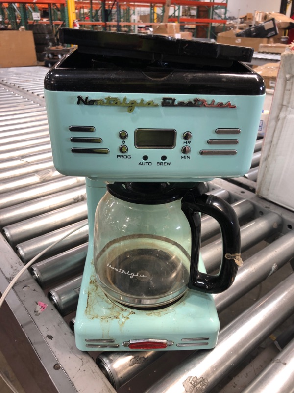 Photo 2 of Nostalgia RCOF12AQ New & Improved Retro 12-Cup Programmable Coffee Maker With LED Display, Automatic Shut-Off & Keep Warm, Pause-And-Serve Function,Blue
