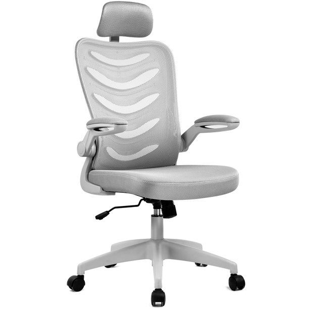 Photo 1 of ComHoma Office Chair Ergonomic High Back Executive Chair with Headrest, Gray
