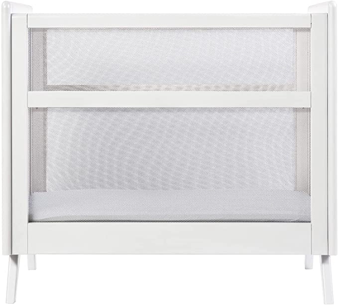 Photo 1 of BreathableBaby Breathable Mesh 2-in-1 Mini Crib with Mattress — White — Two Adjustable Mattress Heights — Greenguard Gold Certified
